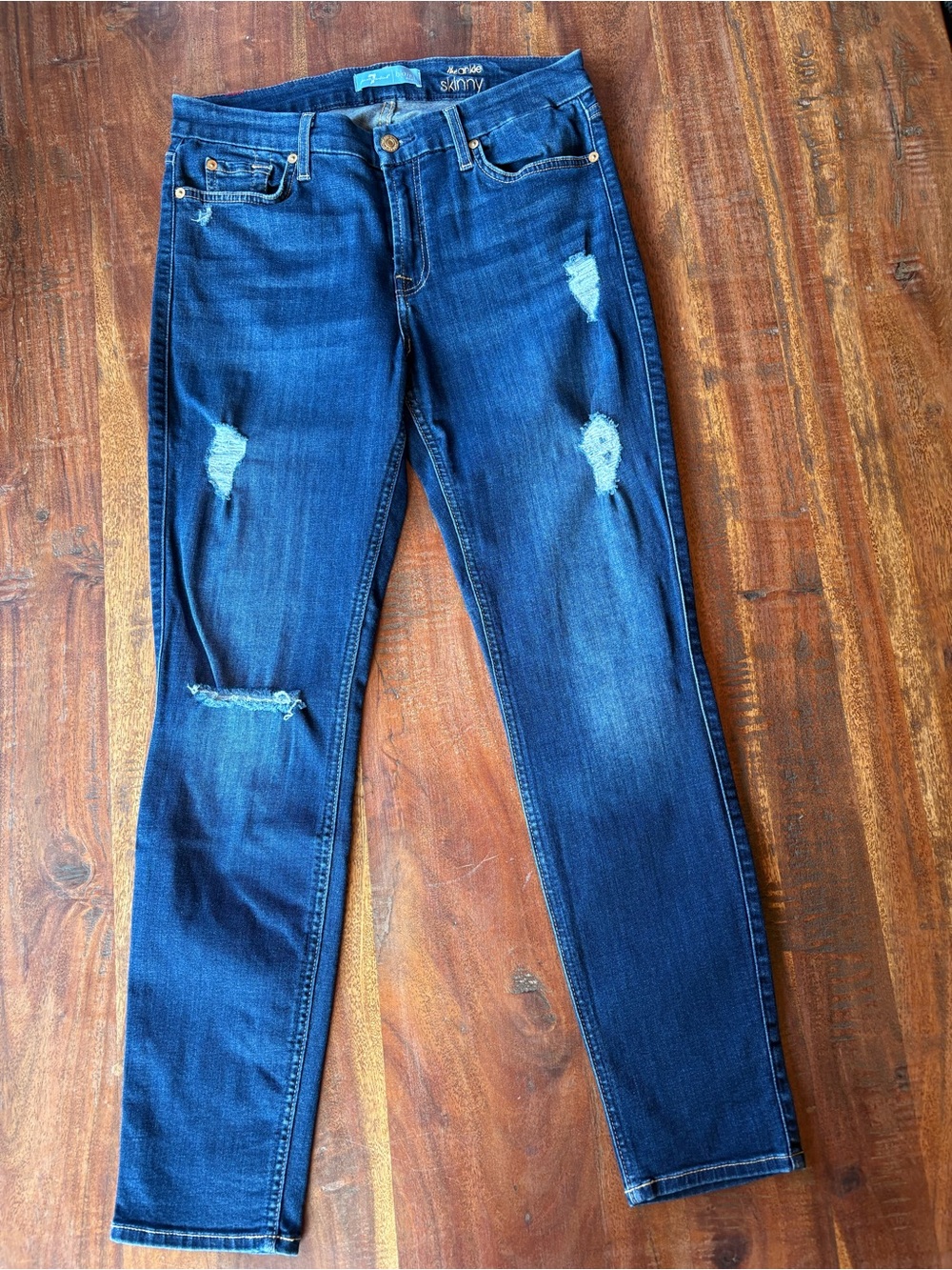 7 for all Mankind high rise ankle skinny JEANS